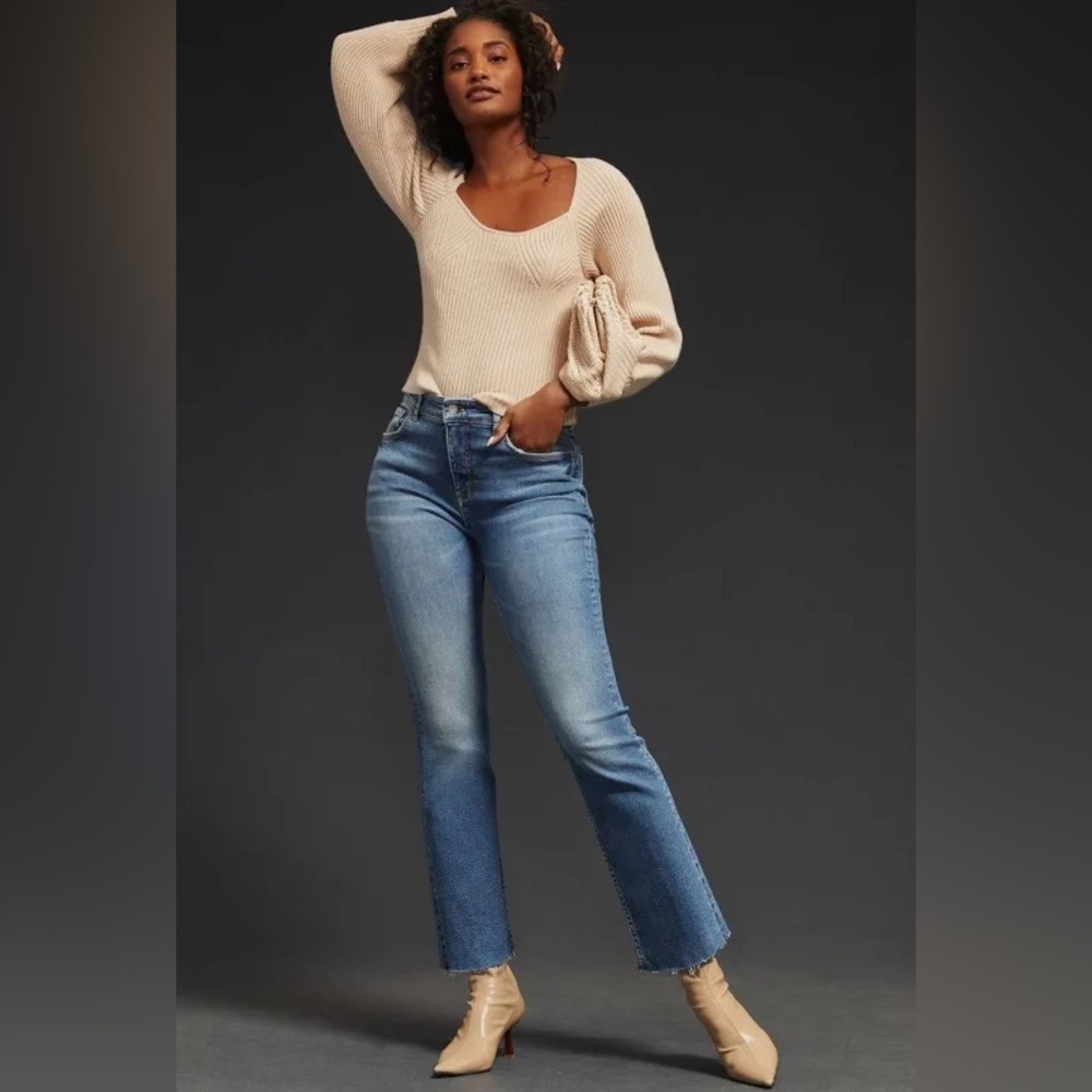 Anthropologie‎ x Pilcro | The Yaya Mid-Rise Crop Straight Jeans Plus Size 32/14